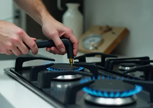 Urban Gas Stove technician servicing a gas stove